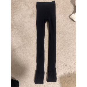 Fleece-Lined Thermal Tights, black with sheer nude, Fake Translucent, S